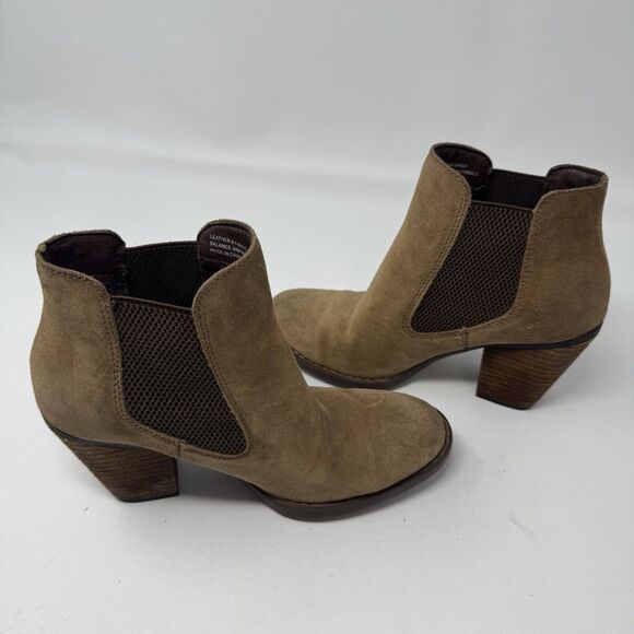 BORN Heeled Boots Womens 6 Brown Suede Leather Comfort Western Boho - Picture 7 of 10